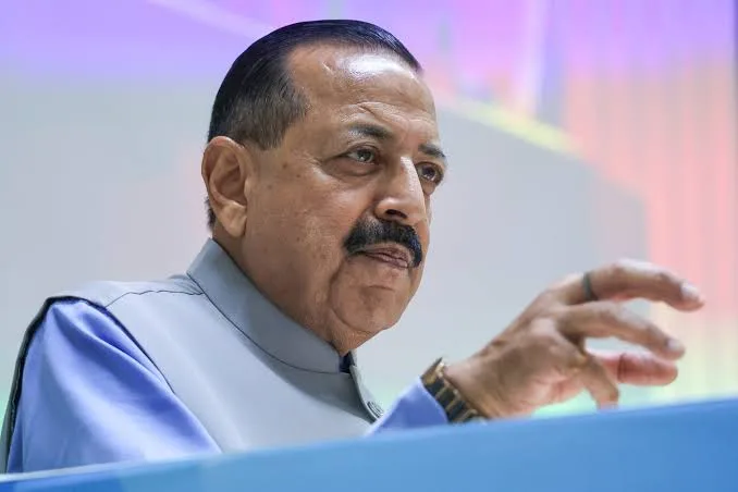 Dr. Jitendra Singh speaking, gesturing with his right hand